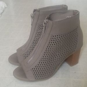 Peep Toe Woven Bootie